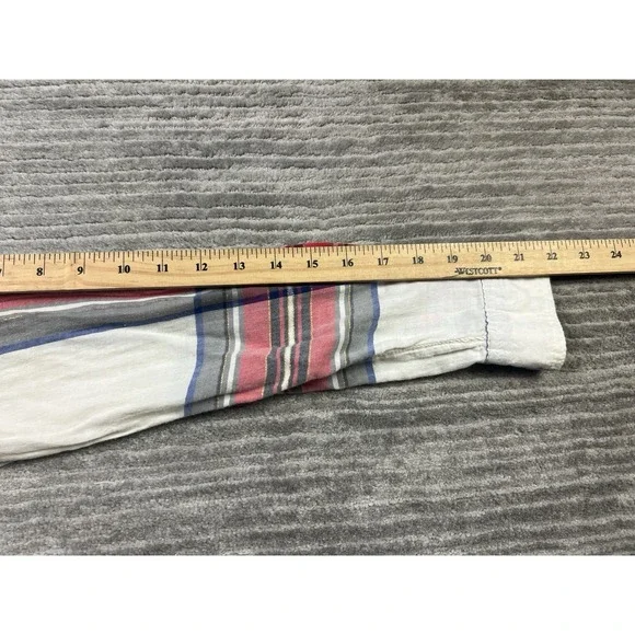 Arizona Top Womens Small Multicolor Plaid Metallic Snap Up Roll Tab Long Sleeve - Picture 6 of 12